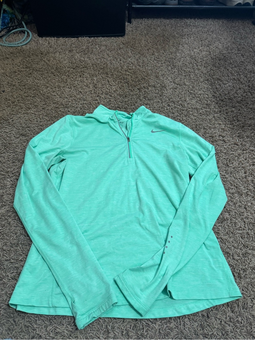 Nike Mint Green Dri-Fit Running Quarter-Zip